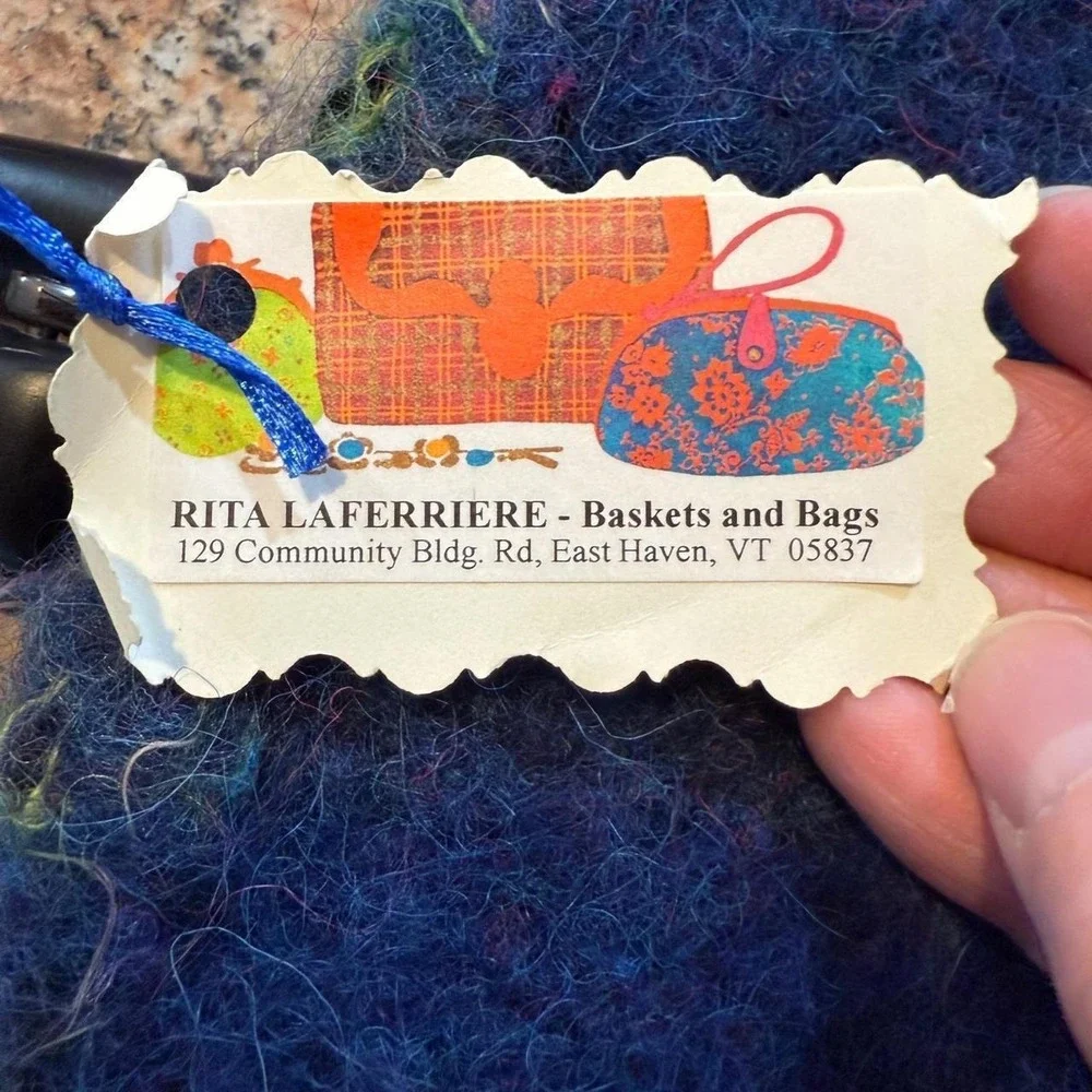 VTG NWT Felted Wool Handbag Artisan Made in Vermont beauty Blue Multicolor Bag